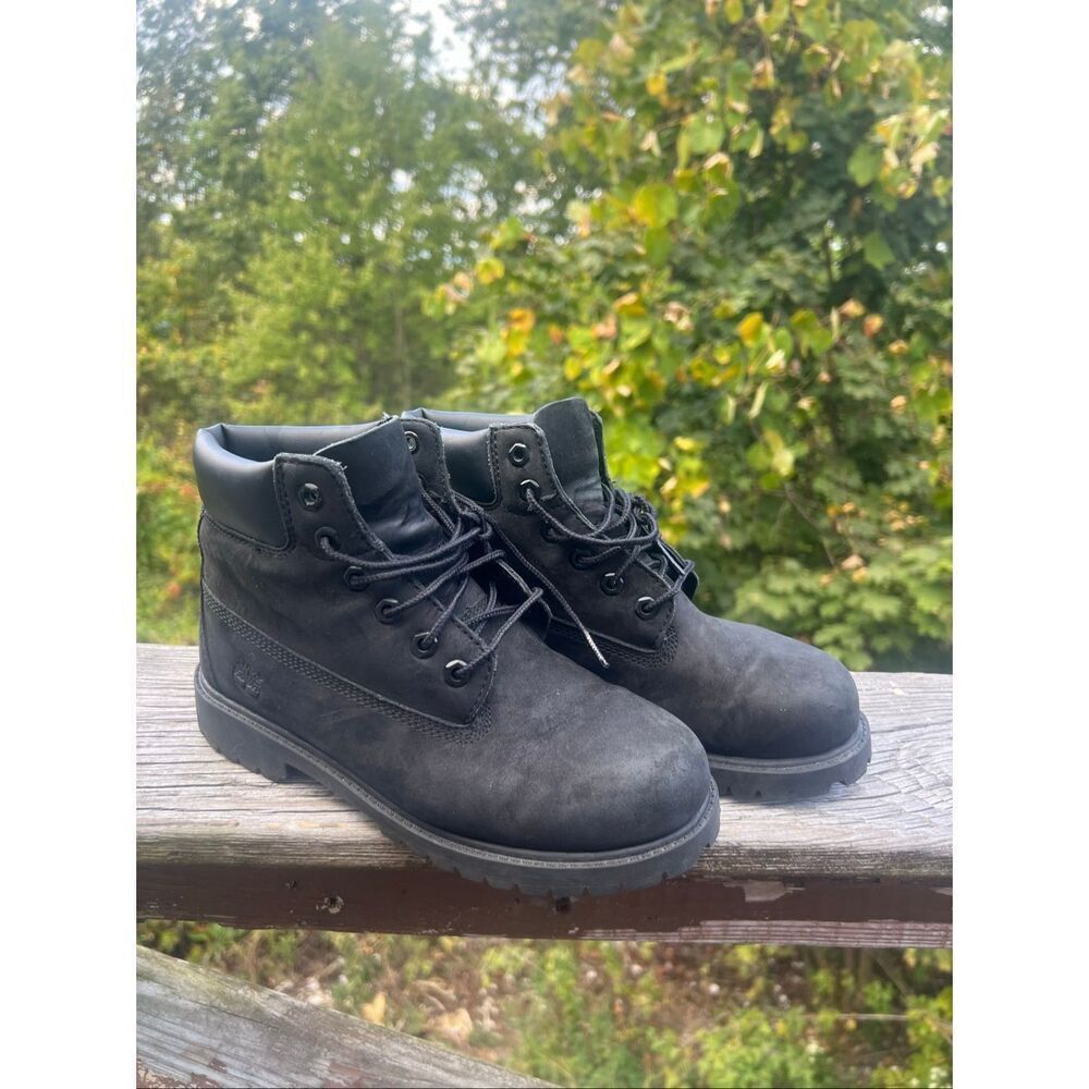 Timberland Boys Waterproof 6" Boots Black Sz 3
